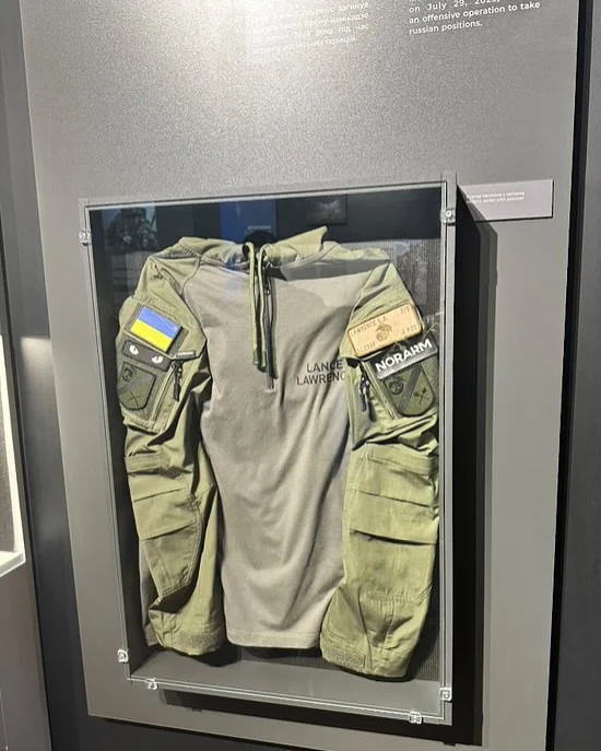Follower submitted photos. In 2023, our friend Lance Lawrence from @the_chosen_company lost his life in Ukraine. Killed in action. We made his family a custom made combat shirt with his name on as he was known for wearing our gear. And we just learned that this combat shirt is currently on exhibition at the War Museum in Kyiv. Words can’t express how humbled we are. We may have to visit Ukraine again soon and see it with our own eyes.